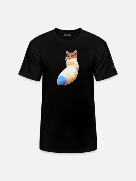 sadcat sock meme funny - Champion Unisex T-Shirt - black