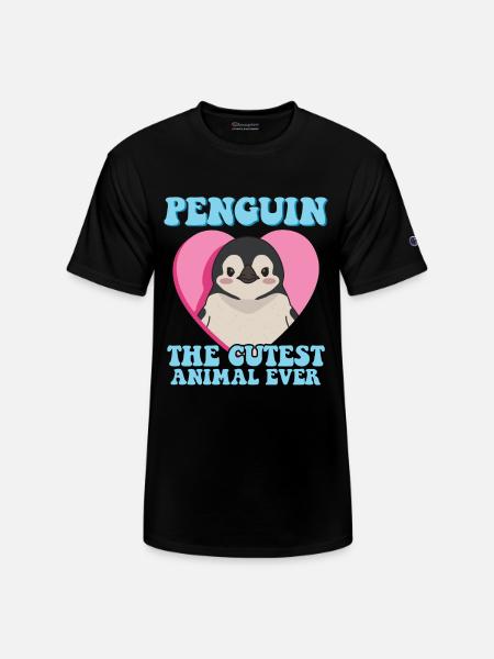 Penguin The Cutest Animal - Champion Unisex T-Shirt - black