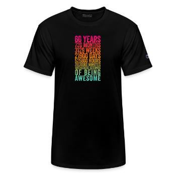 Funny 60th Birthday Old Meter Funny 60 Year Old - Champion Unisex T-Shirt - black - Front