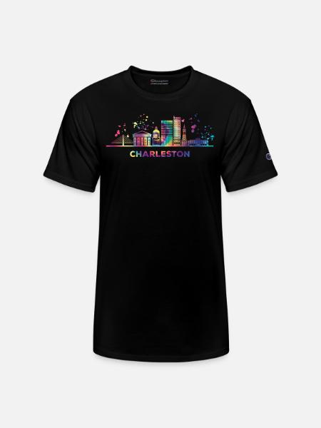 Charlestonian Skyline Charleston - Champion Unisex T-Shirt - black