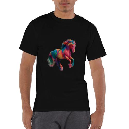 Colorful Paint Splatter Horse Art - Champion Unisex T-Shirt
