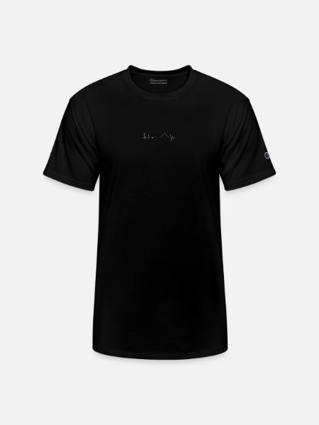 Mountain Peak Heartbeat - Champion Unisex T-Shirt - black