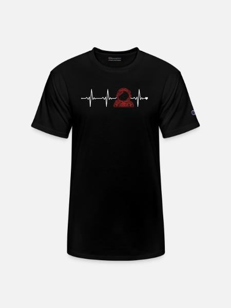 Astronaut Heartbeat Astronautical Spacecraft - Champion Unisex T-Shirt - black