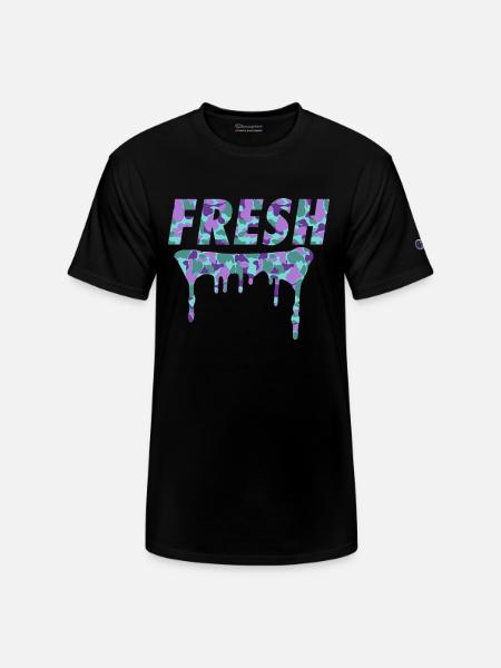 Fresh Purple Camo Drips - Champion Unisex T-Shirt - black