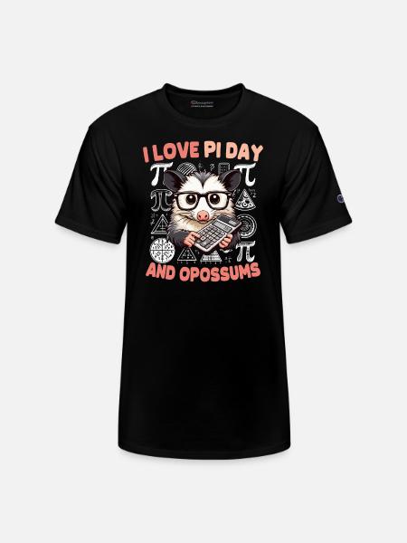 Pi Day Opossum - Champion Unisex T-Shirt - black