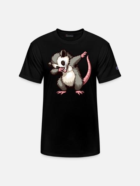 Dabbing Opossum - Champion Unisex T-Shirt - black