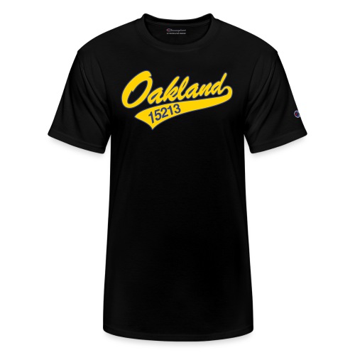 Oakland Gold_blue stroke - Champion Unisex T-Shirt