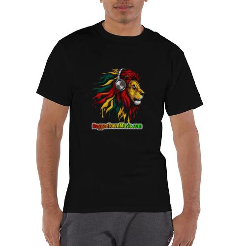 Reggae Music Radio Lion Head Soundwaves design - Champion Unisex T-Shirt