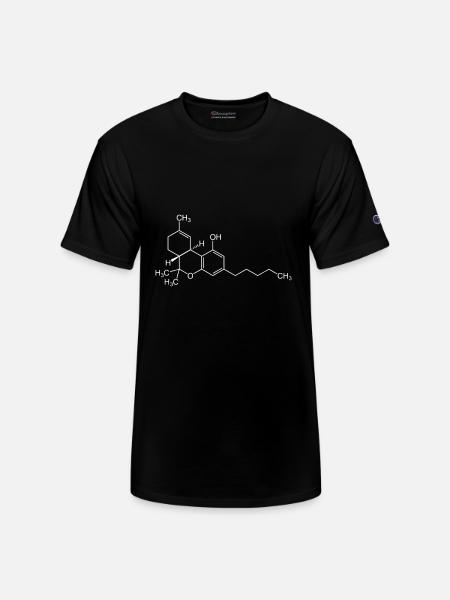 THC Cannabis Weed Chemical Symbol Science Geeky - Champion Unisex T-Shirt - black