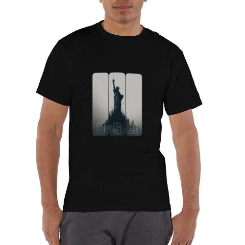 USA: Liberty Rising Over Manhattan - Champion Unisex T-Shirt