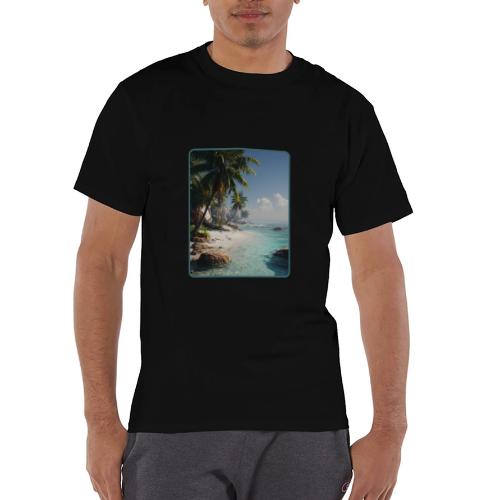 Tropical Beach Paradise Palm Design - Champion Unisex T-Shirt