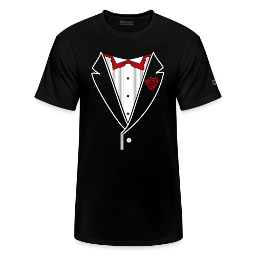 Tuxedo with Red bow tie - Champion Unisex T-Shirt