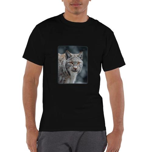 Lynx Portrait Piercing Eyes Design - Champion Unisex T-Shirt