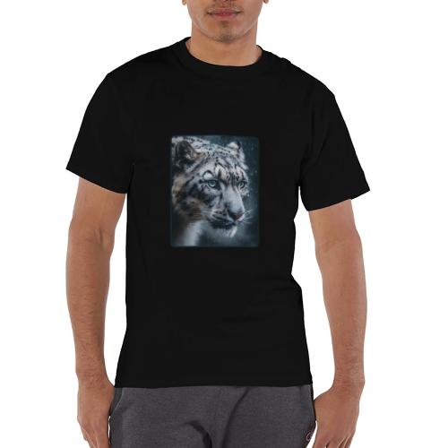 Snow Leopard Blue Eyes Design - Champion Unisex T-Shirt