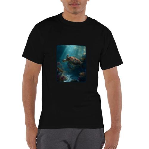 Sea Turtle Coral Reef Design - Champion Unisex T-Shirt