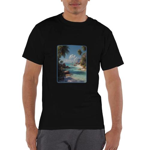 Tropical Island Paradise Ocean Design - Champion Unisex T-Shirt