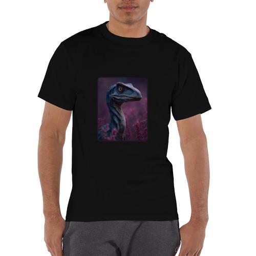 Blue Velociraptor Portrait Design - Champion Unisex T-Shirt