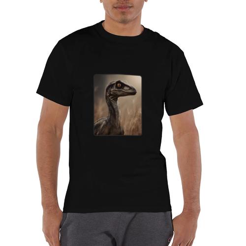 Velociraptor Feathered Portrait Design - Champion Unisex T-Shirt