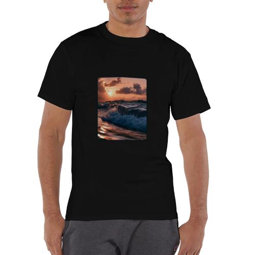 Golden Sunset Ocean Wave - Champion Unisex T-Shirt