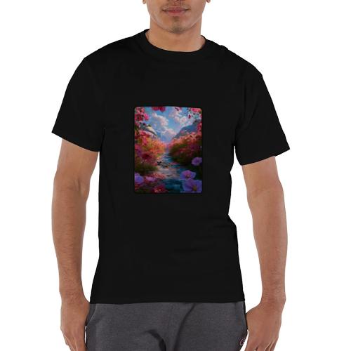 Dreamy Cosmos Valley Landscape Art - Champion Unisex T-Shirt
