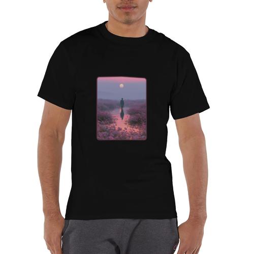 Ethereal Sunset Flower Field Art - Champion Unisex T-Shirt