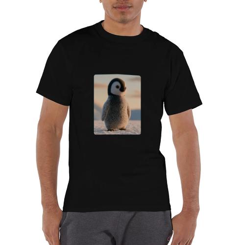 Cute Penguin Chick Sunrise Design - Champion Unisex T-Shirt