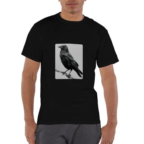 Raven Black and White Art Design - Champion Unisex T-Shirt