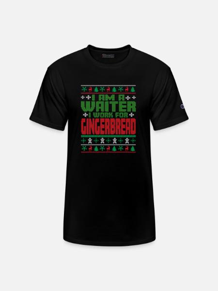 Waiter Christmas Saying - Champion Unisex T-Shirt - black