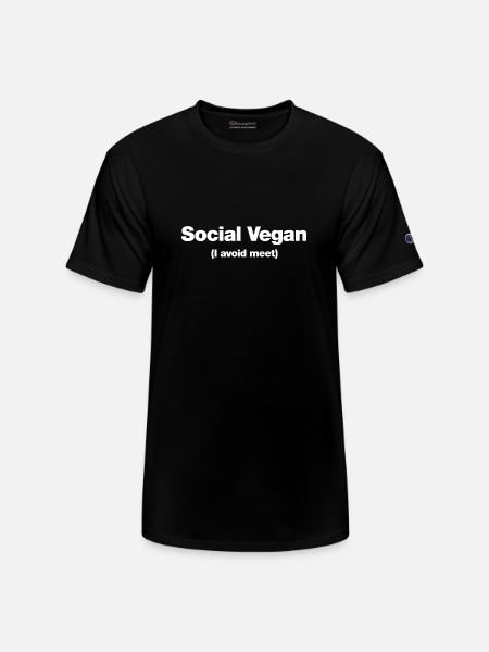 Social Vegan - Champion Unisex T-Shirt - black