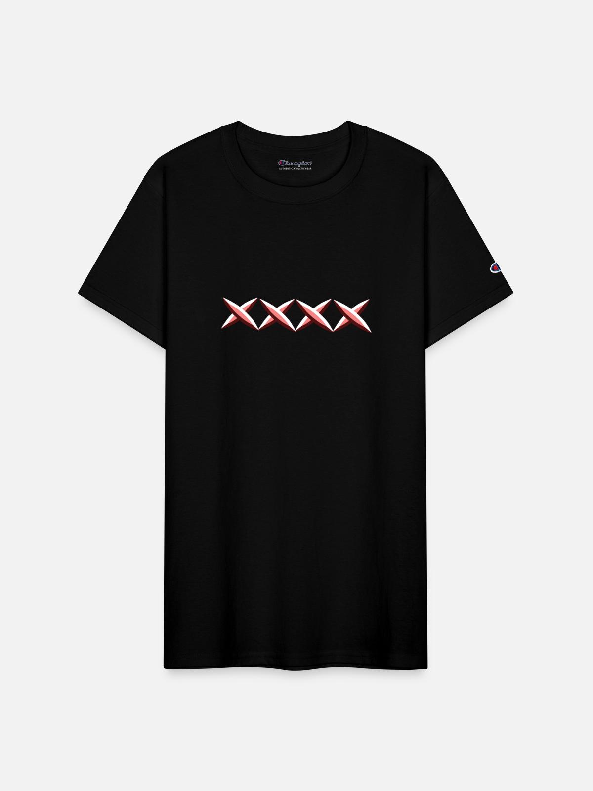 red crosses cross - Champion Unisex T-Shirt - black - Front