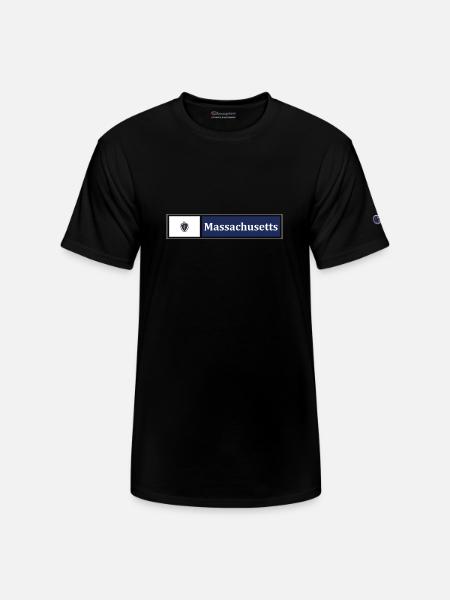 Massachusetts Flag - Champion Unisex T-Shirt - black