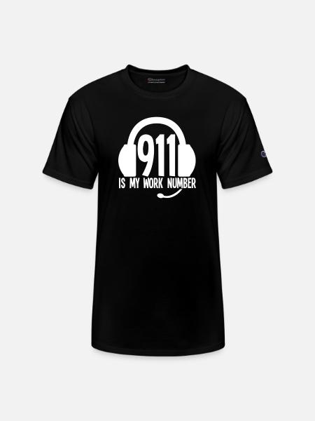 911 Dispatcher Funny - Champion Unisex T-Shirt - black