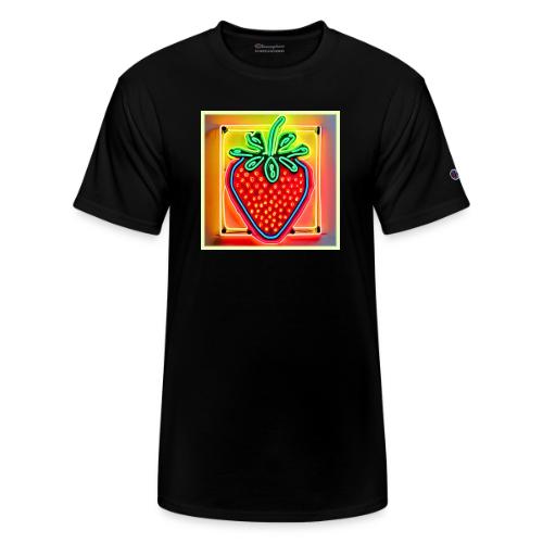 Colorful Strawberry Neon Glow - Champion Unisex T-Shirt