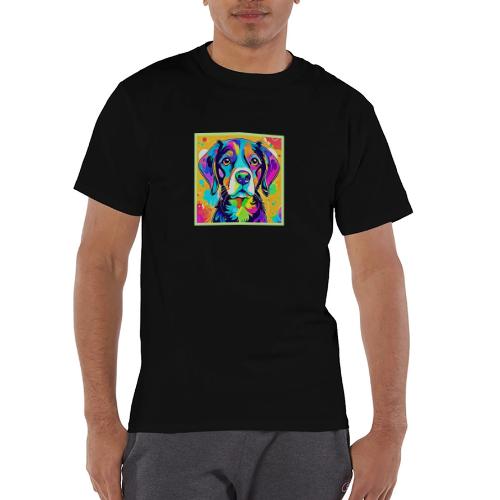 Rainbow Dog Portrait Design - Champion Unisex T-Shirt