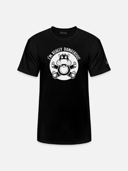Danger Hippo Mono 1 - Champion Unisex T-Shirt - black