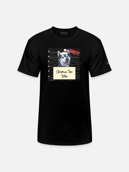 Husky christmas funny prison - Champion Unisex T-Shirt - black
