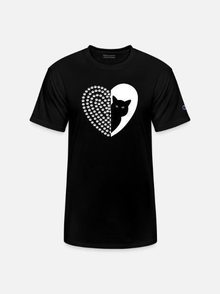 black and white cat - Champion Unisex T-Shirt - black