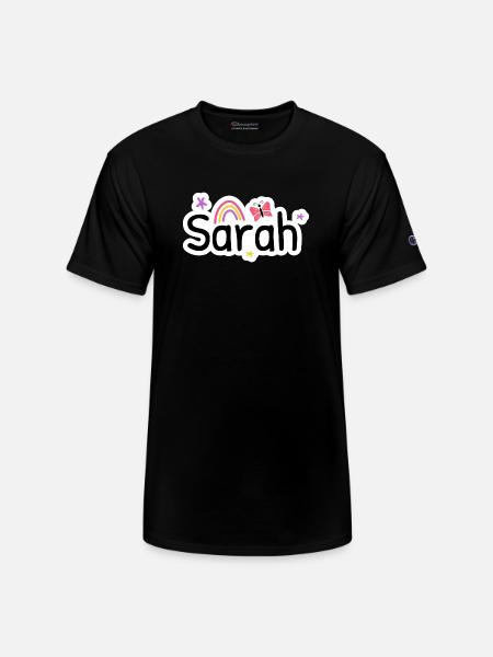 Sarah name cute design - Champion Unisex T-Shirt - black