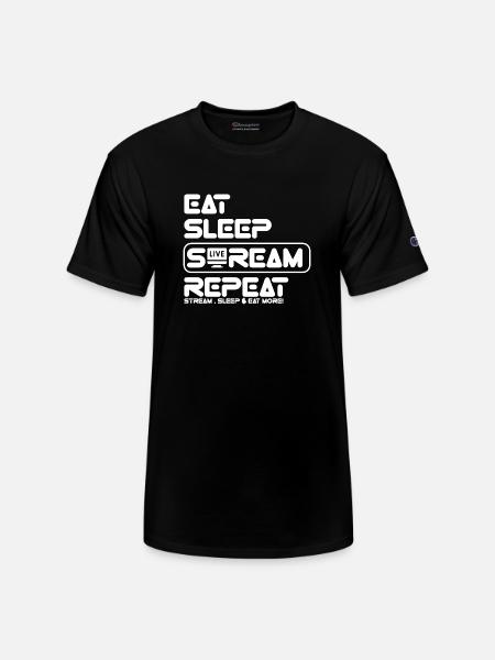 Streamer Life: Eat, Sleep, Repeat - Champion Unisex T-Shirt - black