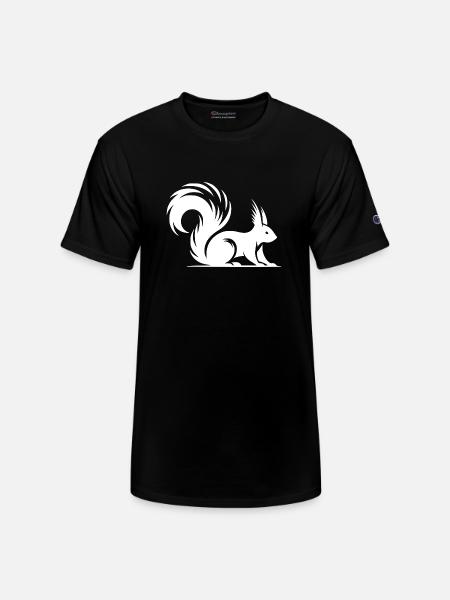Squirrel Tattoo Style Drawing - Champion Unisex T-Shirt - black