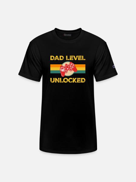 Dad Level Unlocked - Champion Unisex T-Shirt - black