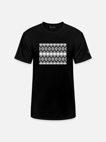 Black and white geometric - Champion Unisex T-Shirt - black