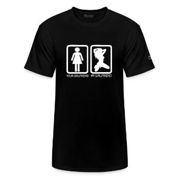 Your Girlfriend My Girlfriend - Champion Unisex T-Shirt - black - Front