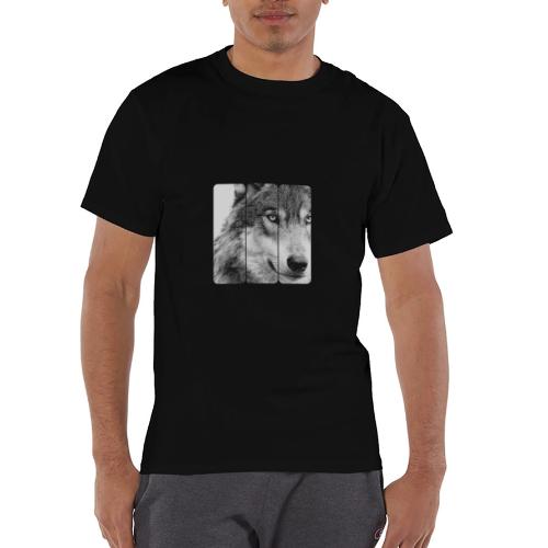 Wolf Face Triptych: Silent Alpha - Champion Unisex T-Shirt