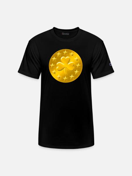 Lucky Shamrock Coin - Champion Unisex T-Shirt - black