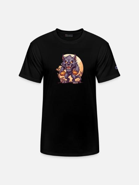 Halloween Werewolf Pumpkin - Champion Unisex T-Shirt - black