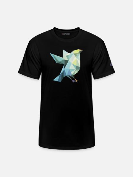 Polygonal Bird - Champion Unisex T-Shirt - black