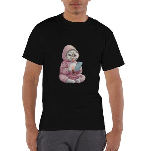 Cool Cat Bubble Tea Cartoon Design - Champion Unisex T-Shirt