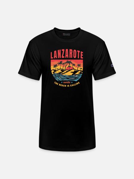 Lanzarote Espana beach design - Champion Unisex T-Shirt - black