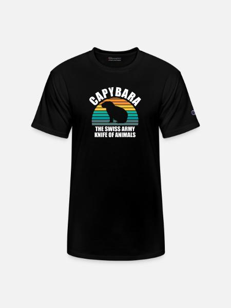 Capybara zoo animal design - Champion Unisex T-Shirt - black